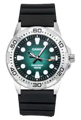 Casio - Standard Analog Resin Strap Dial Quartz MTD-140-3AV 100M Men's Watch - Green
