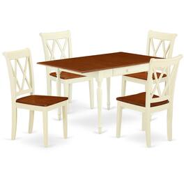 East West Furniture - Dining Room Set Buttermilk & Cherry - Brown