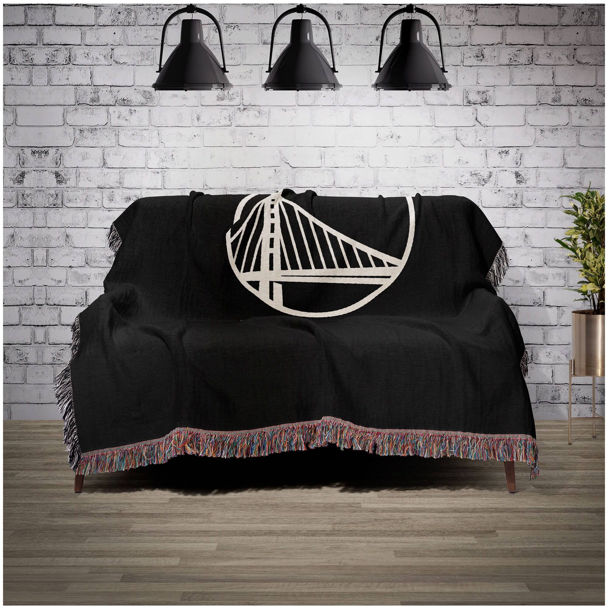 Alt View 1. Chad & Jake - Golden State Warriors Woven Blanket - Black.