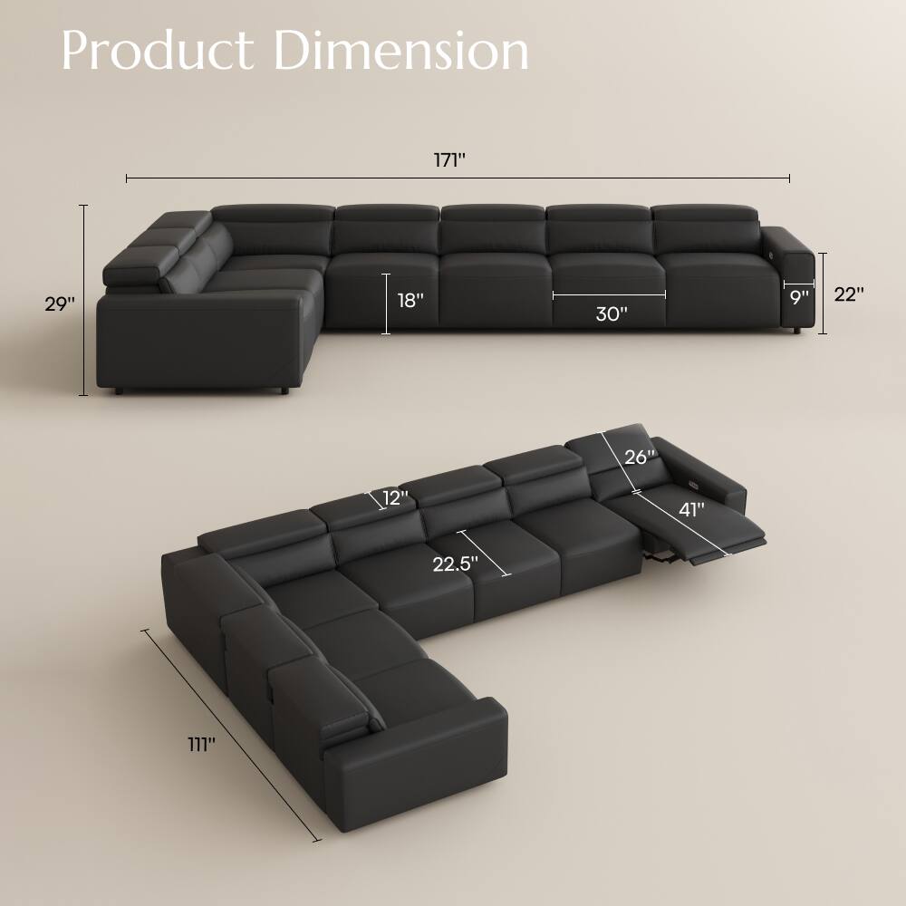 Product Dimension

171"  
29"  
18"  
30"  
9"  
22"  
26"  
12"  
41"  
22.5"  
111"