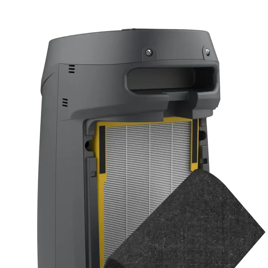 Alt View 9. GermGuardian - 743 Sq. Ft. Tower Air Purifier with HEPA Pure Filter, Intellisense Air Quality Monitor, UV-C, AC4880G - Graphite.