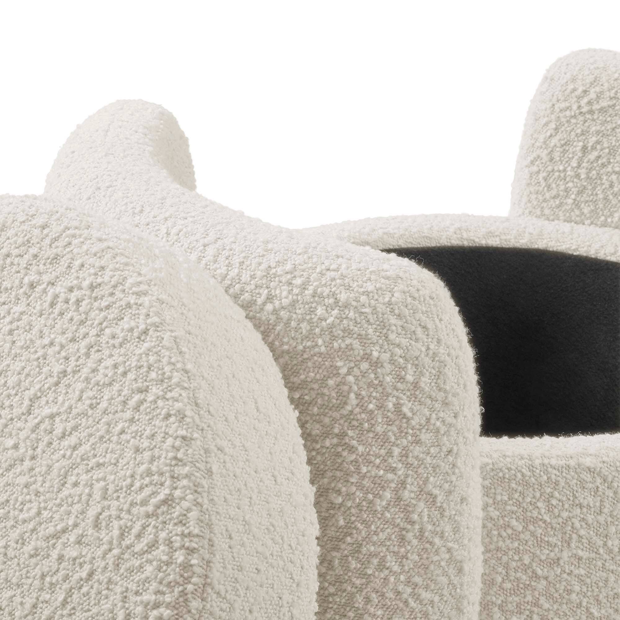 Alt View 5. Modway - Nebula Boucle Upholstered Ottoman by Modway - EEI-5561-IVO.