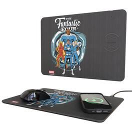 Keyscaper - Marvel Badge 15-Watt Wireless Charger and Mouse Pad - Fantastic Four 3