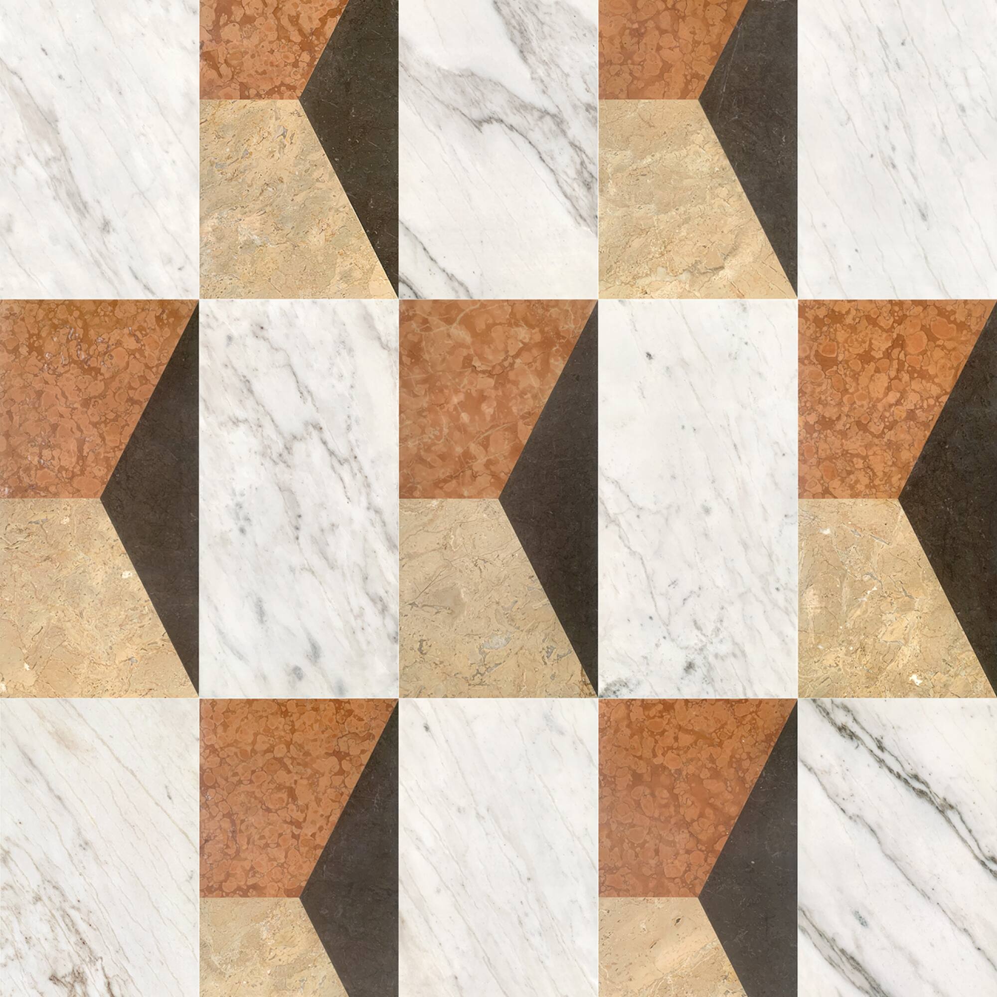 Alt View 1. GOODSILO - Premium Waterjet Polished Marble Tiles for Floor and Wall Decor in Classic White Gold Red Grey - White+Multi.