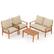 Alt View 10. Costway - 4 PCS Acacia Wood Patio Furniture Set with Soft Cushions and Coffee Table - Off White,Natural.