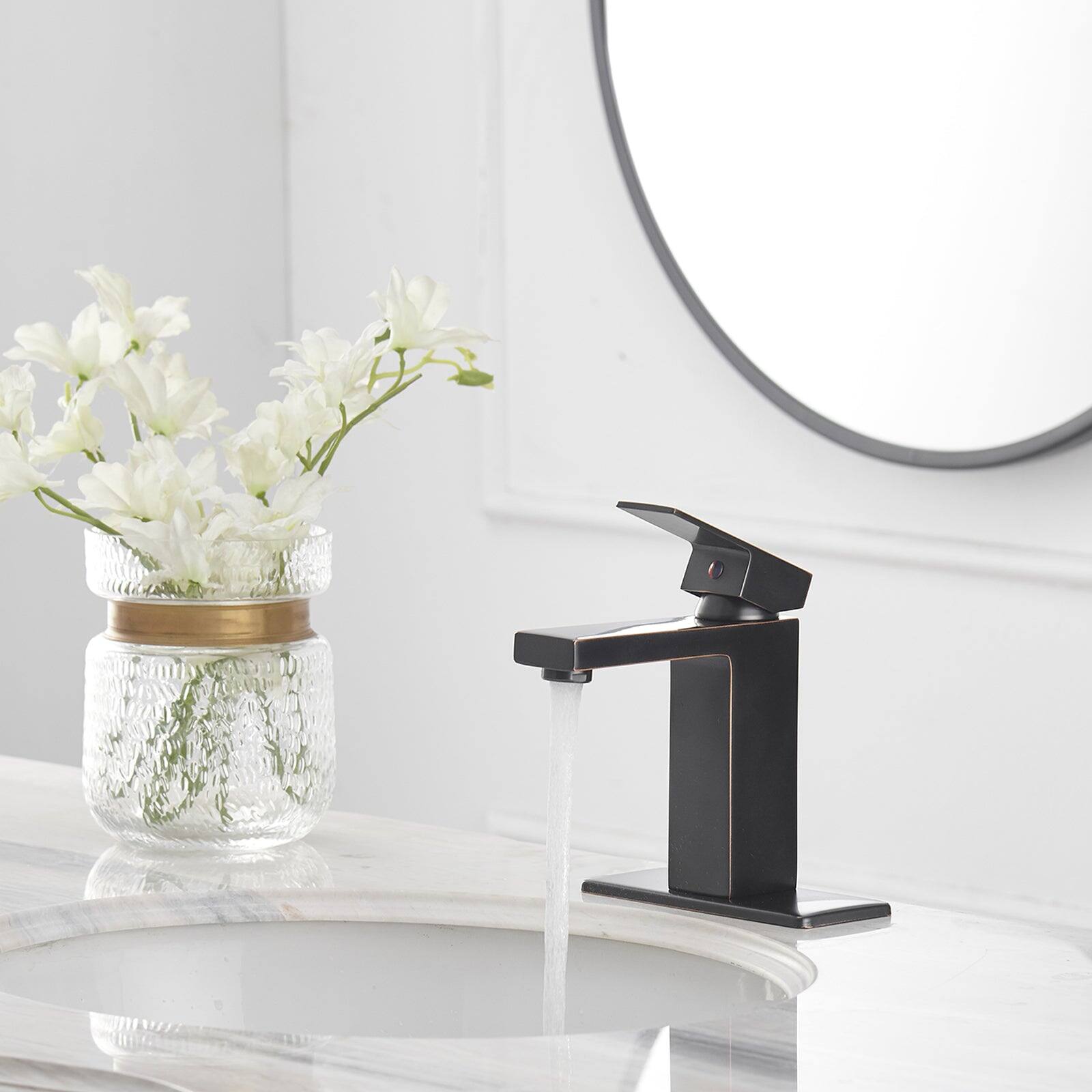 Alt View 6. Boyel Living - Single Handle Single Hole Bathroom Faucet with Deckplate Included and Pop Up Drain in Oil Rubbed Bronze - Oil Rubbed Bronze.