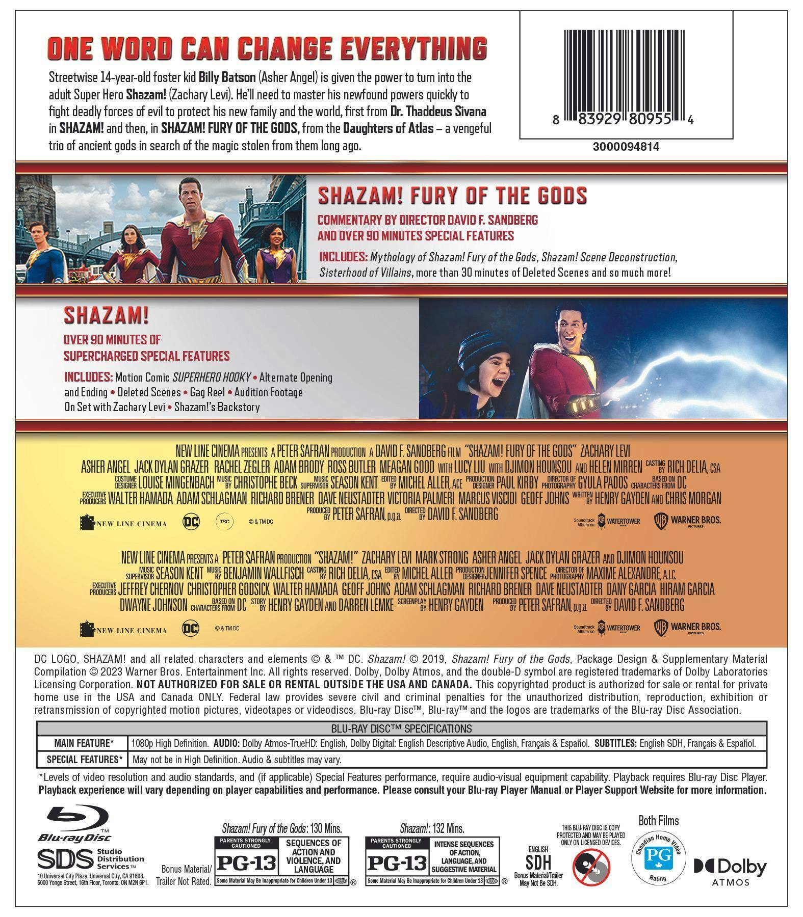 Back. Shazam! 2-Film Collection (Blu-ray Double Feature) [Blu-ray].