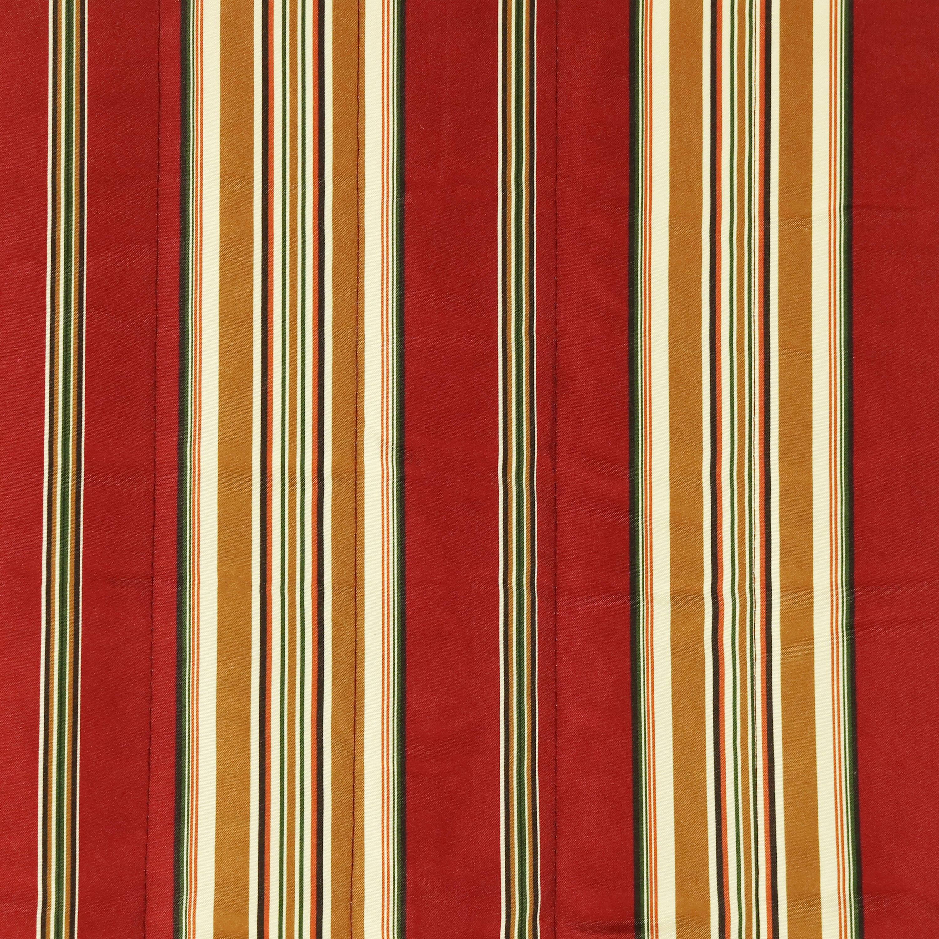 Alt View 10. Sunnydaze - Large Quilted Hammock with Spreader Bar and Pillow - Red Stripe.