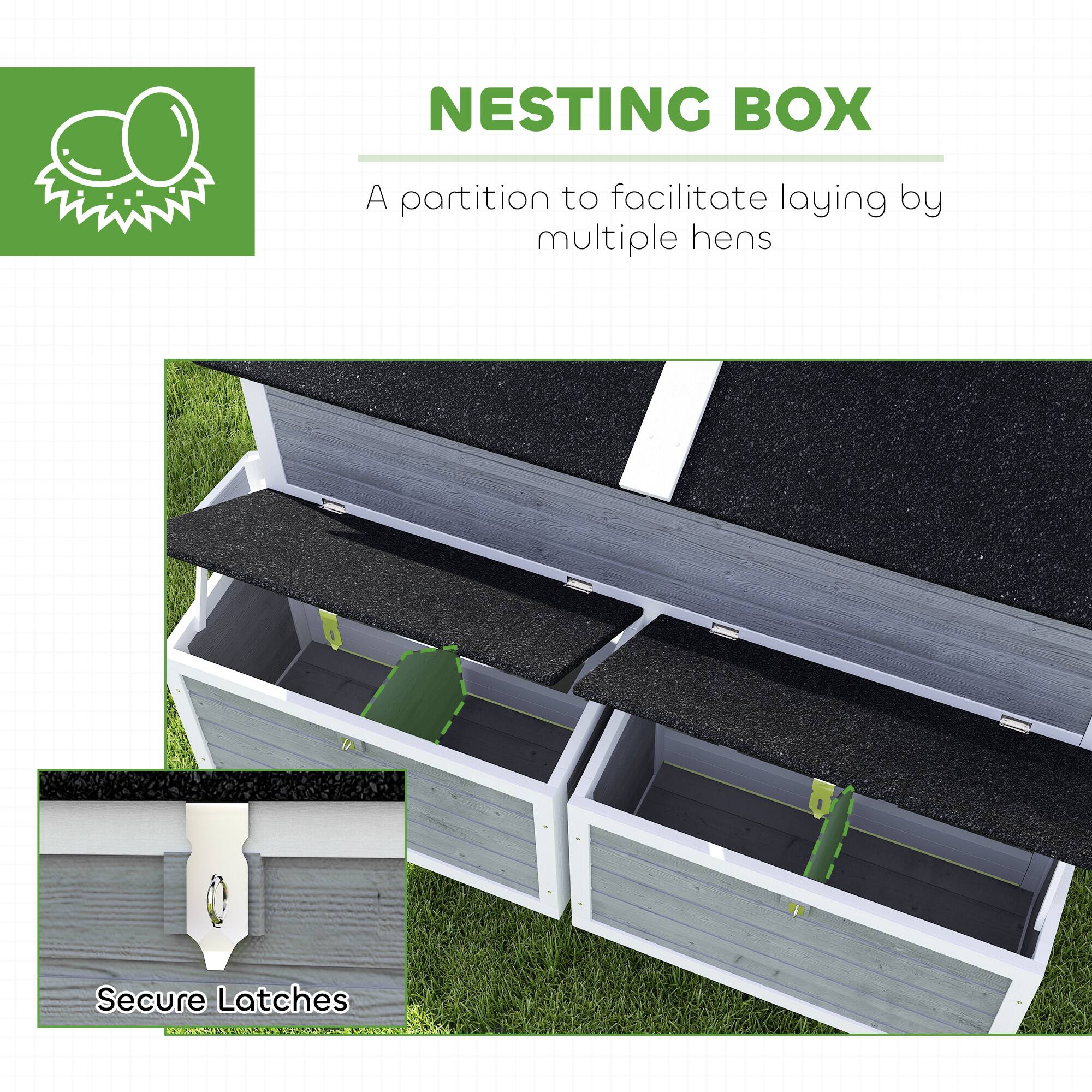 NESTING BOX

A partition to facilitate laying by multiple hens

Secure Latches