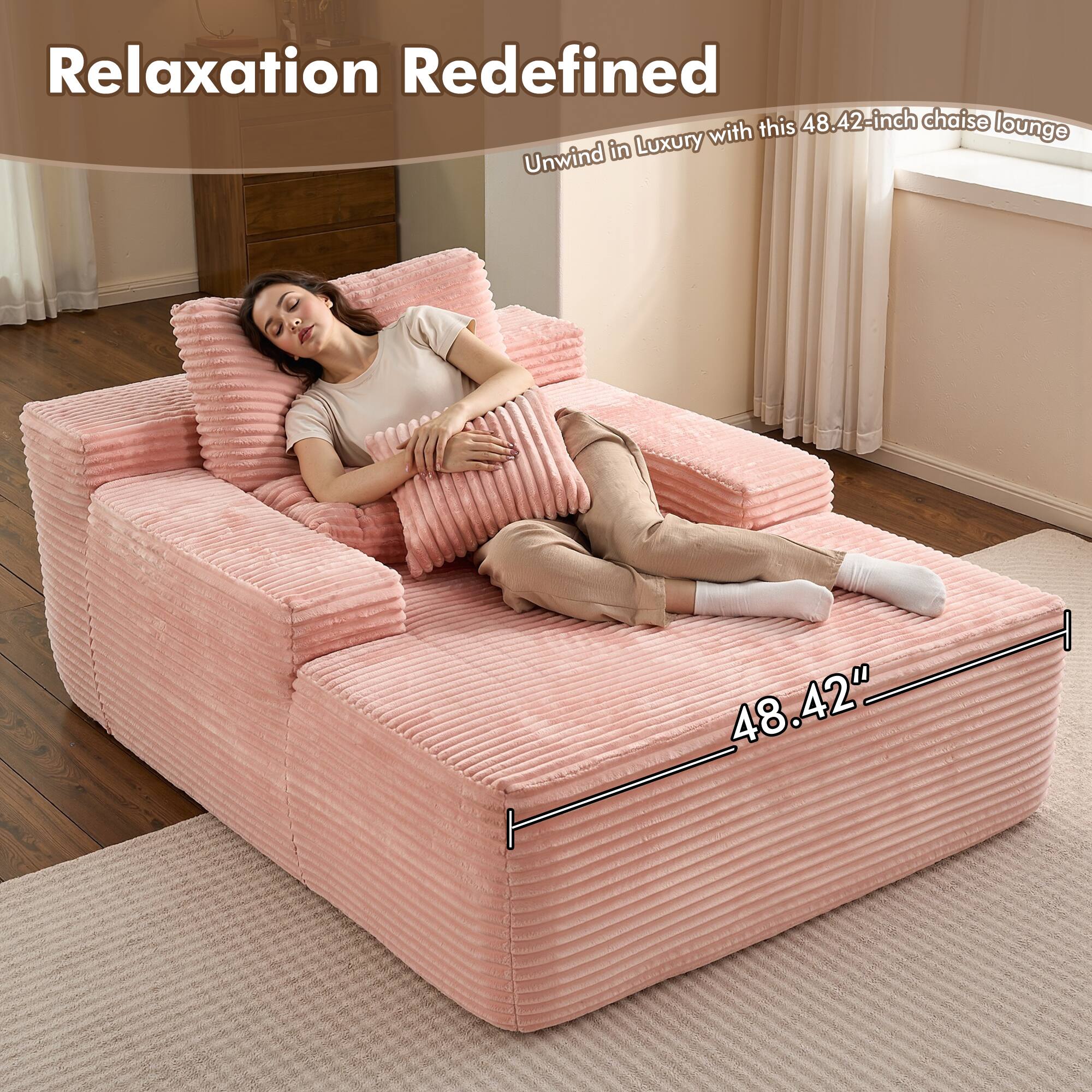Relaxation Redefined

Unwind in Luxury with this 48.42-inch chaise lounge

48.42"