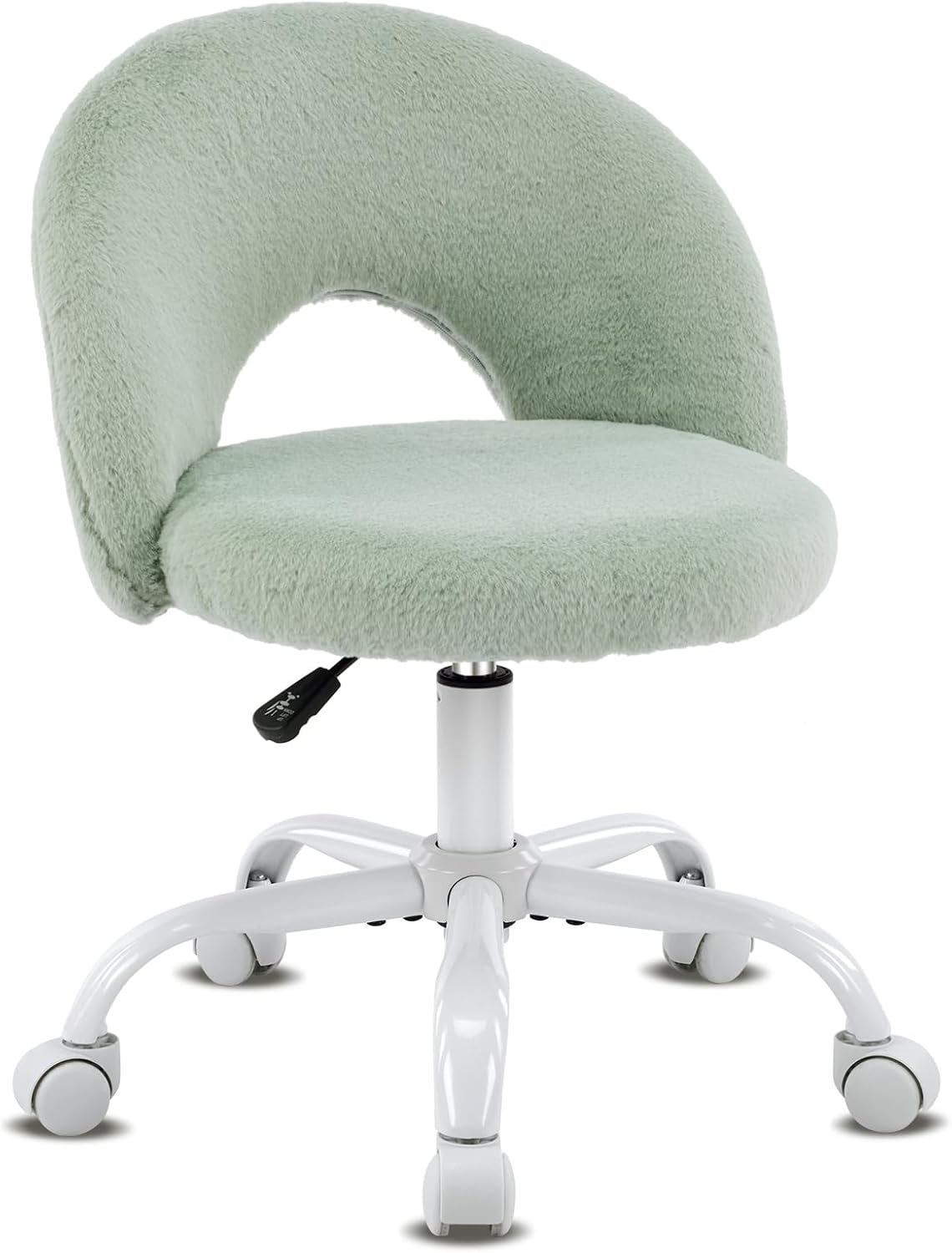 Alt View 8. Winado - Small Vanity Chair with Wheels for Girls Cute Adjustable Height Armless Office Desk Chair 360°Swivel Comfy Rolling Chair - Furry Mint Green.
