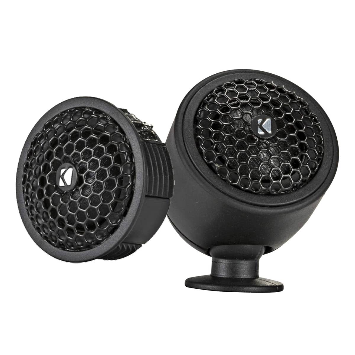 KICKER - 51KST2004 .75" 4-Ohm Tweeters with Crossovers & Swivel Mount - Pair - Black
