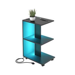 Cleave Techs Inc - Side Table With Led Lights - Black