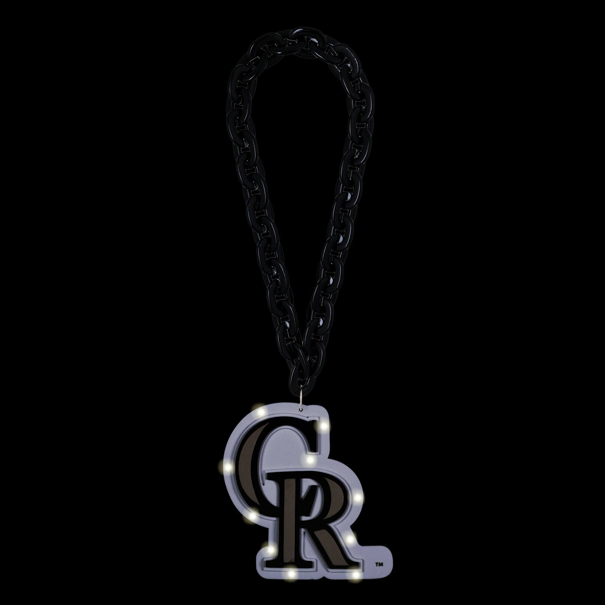 Alt View 1. FOCO - Colorado Rockies Light Up Big Logo Fan Chain - Multicolor.