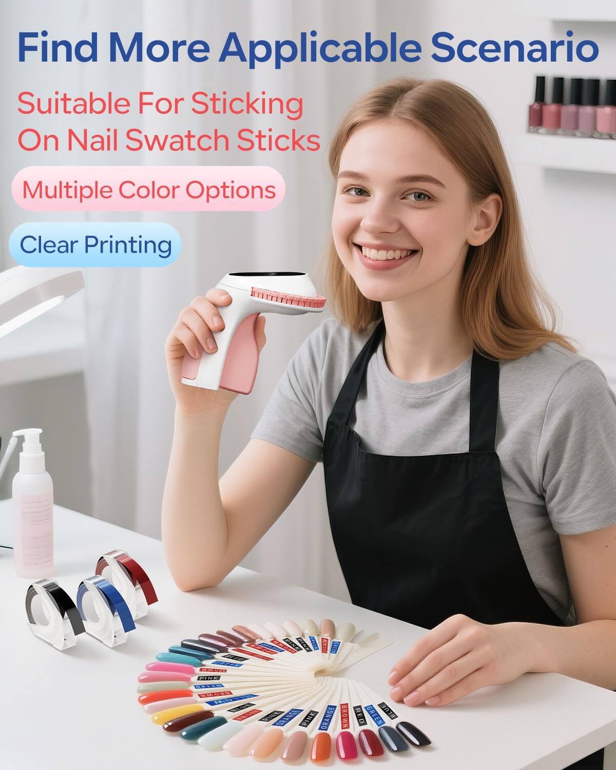 Find More Applicable Scenario

Suitable For Sticking On Nail Swatch Sticks

Multiple Color Options

Clear Printing

BAZ LEN IOE LUAL RNGS PINK ORANGE 8 BROWN RED BREEN BLUE