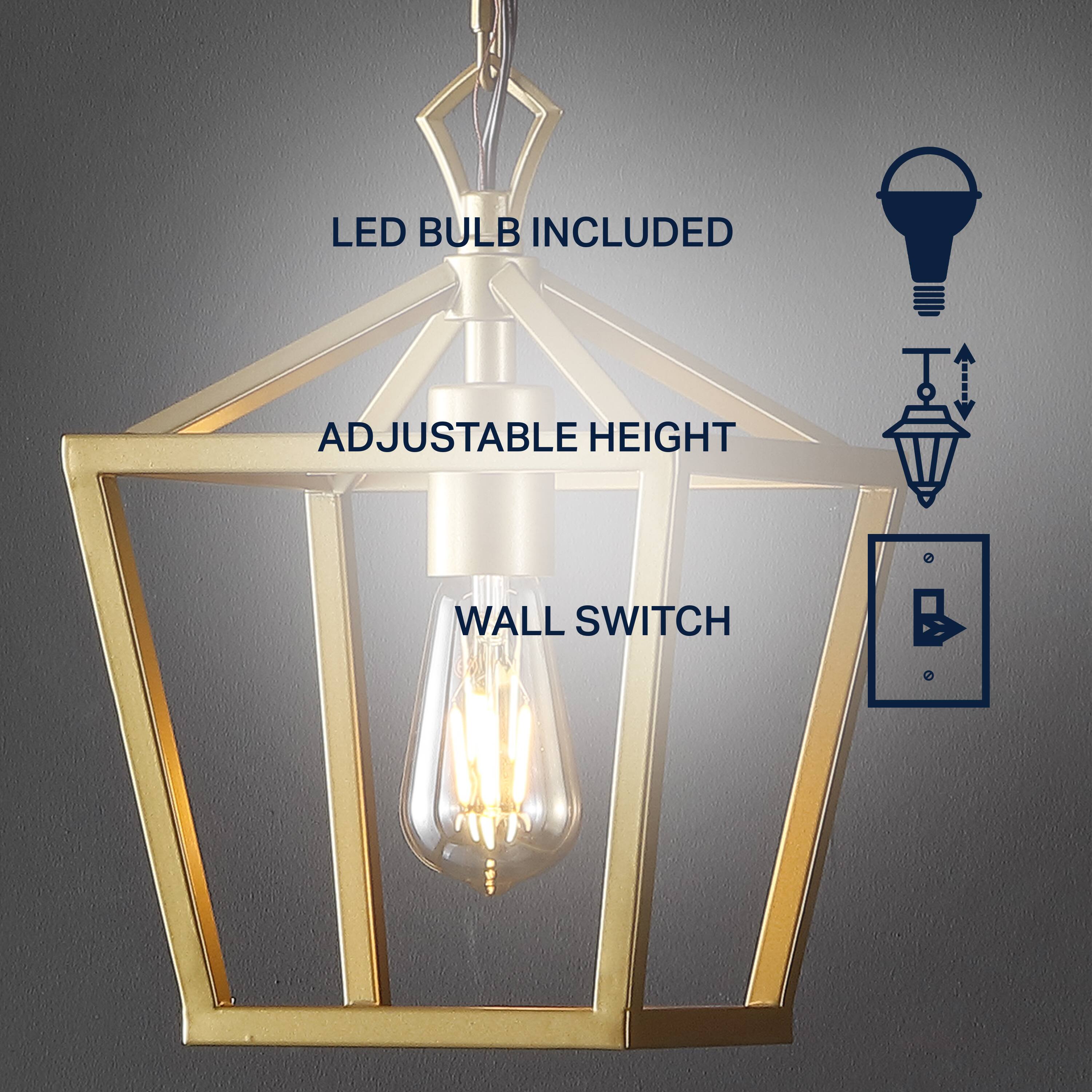 LED BULB INCLUDED  
ADJUSTABLE HEIGHT  
WALL SWITCH
