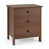 Front. Kadyn - Night Stand, Nightstand, Modern End table, 3-Drawer Nightstand with Wooden Finish for Bedroom-Brown - Brown.