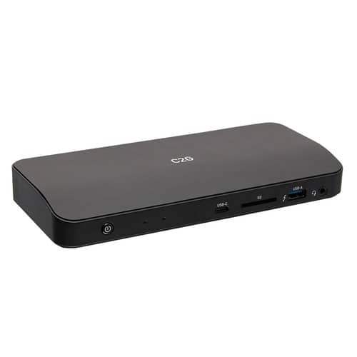 C2G - 757120545361 USB C 11-In-1 Docking Station - Black - Charging Capability - Memory Card Reader - SD, SDHC, SDXC - 180 Wat