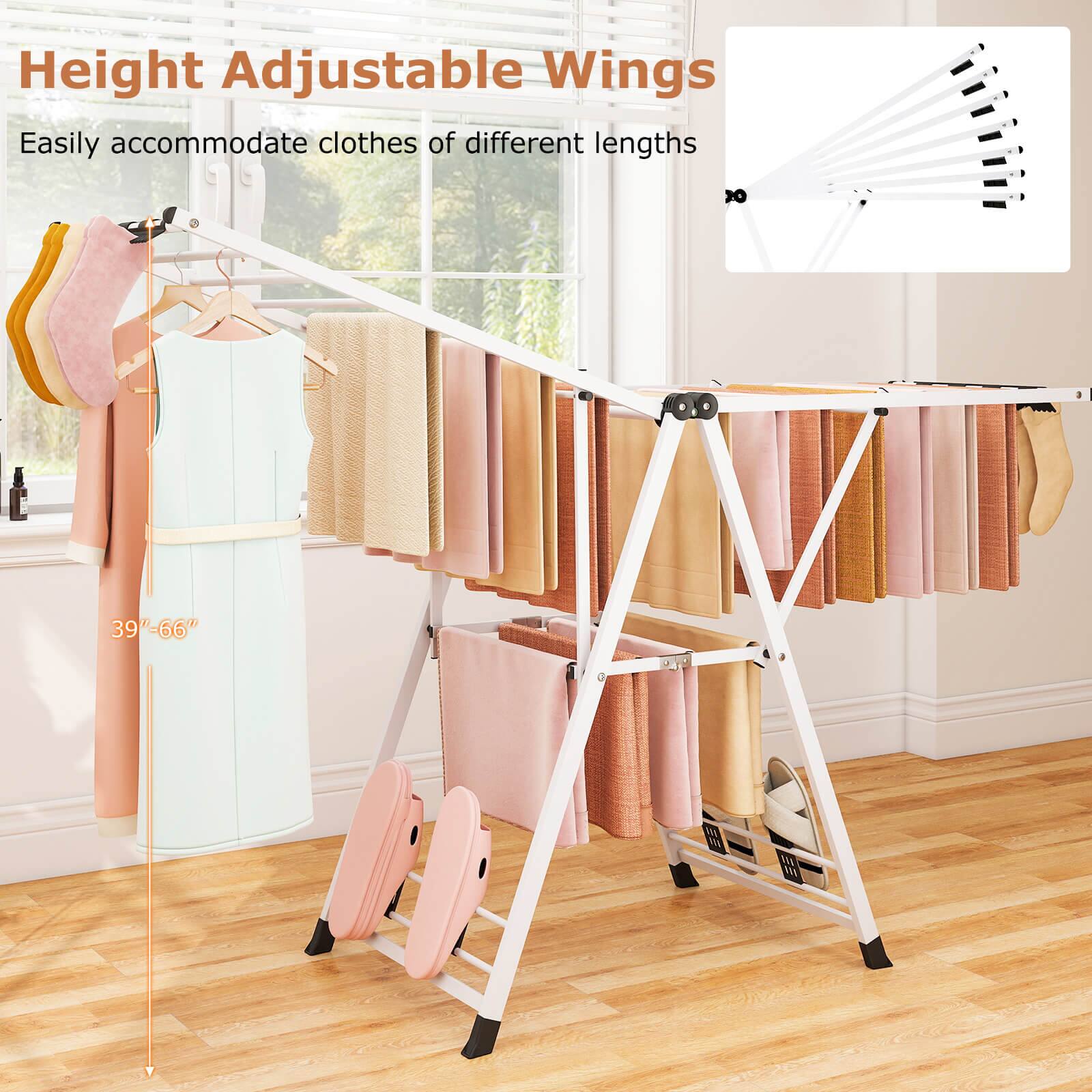 Height Adjustable Wings  
Easily accommodate clothes of different lengths  
39"-66"