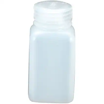 Front. Nalgene - Nalgene HDPE Wide Mouth Square Bottle - 6 oz. - White - White.