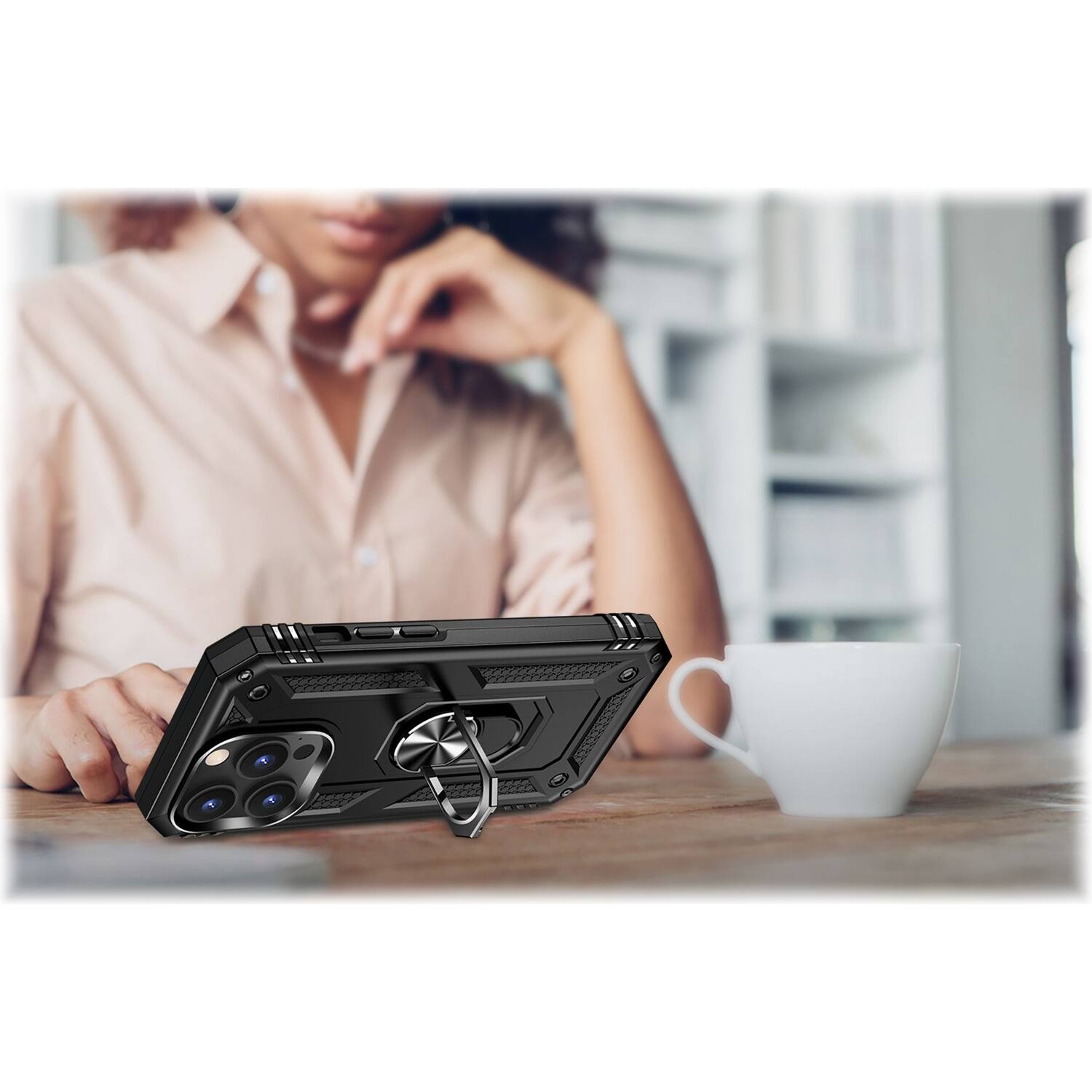 Alt View 14. SaharaCase - Military Kickstand Series Case for Apple iPhone 14 Pro - Black.