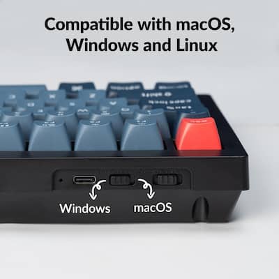 Keychron V1 Max 75% Custom Wireless RGB Mechanical Keyboard with Keychron V1 Max 75% Custom Wireless RGB Mechanical Keyboard with