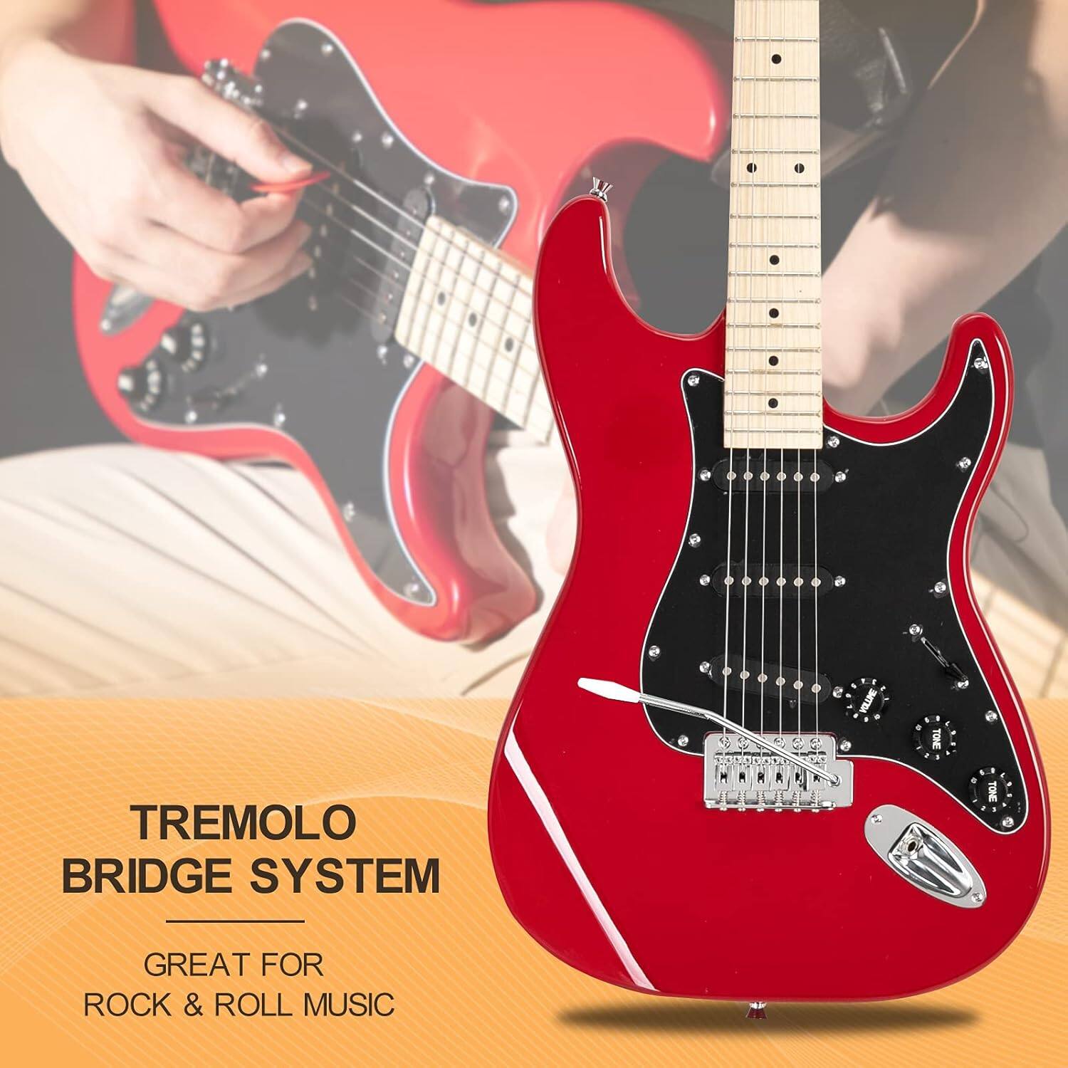 TREMOLO BRIDGE SYSTEM  
GREAT FOR ROCK & ROLL MUSIC