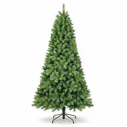 Front. RYHNUYNE - 6FT Green PVC Artificial Christmas Tree, 760 Tips Memory Wire Hinged Structure Easy Setup Indoor Holiday Decor - Green.