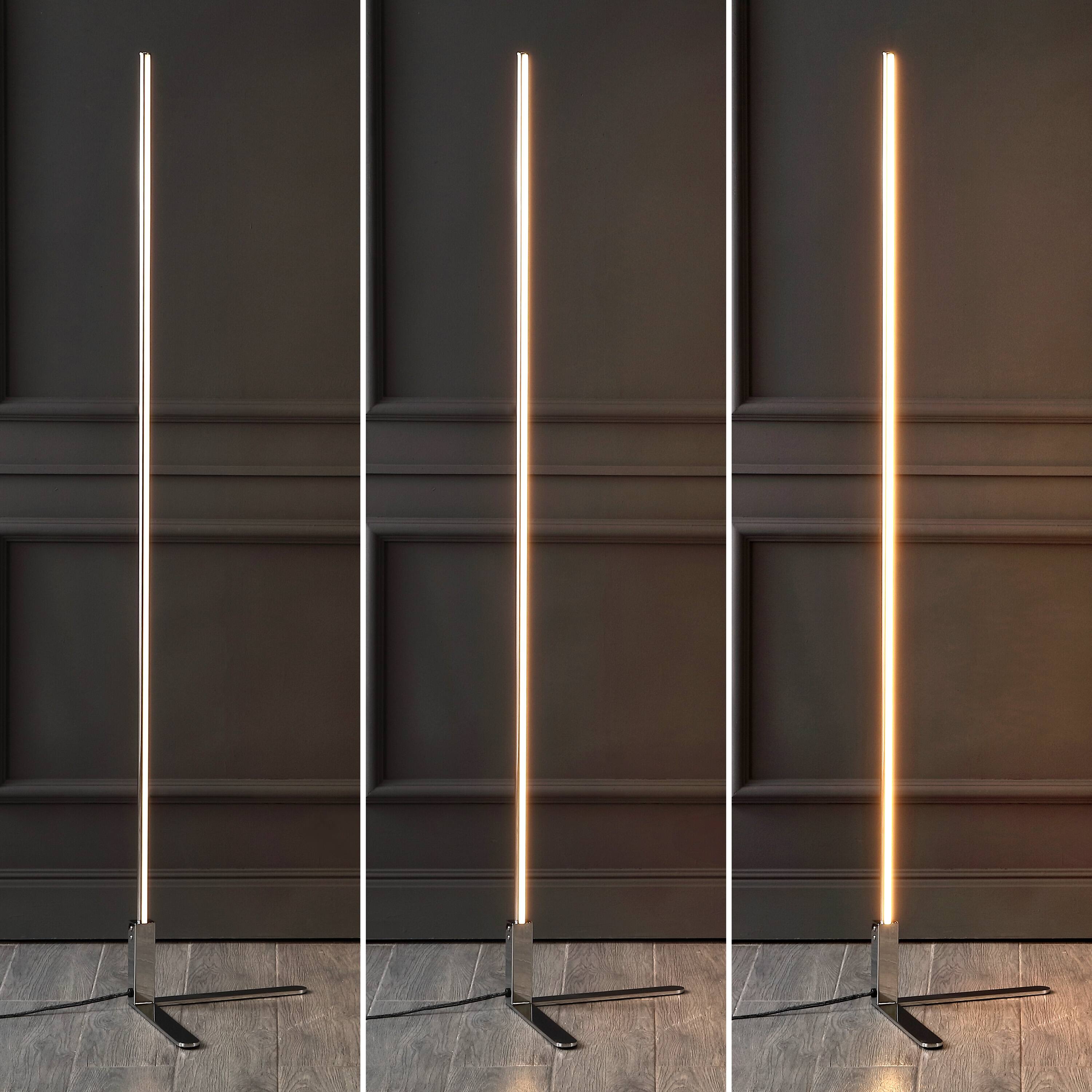 Alt View 5. Jonathan Y - Potts 60.5" Modern Contemporary Aluminum/Iron Integrated LED Post Floor Lamp, Chrome - Chrome.
