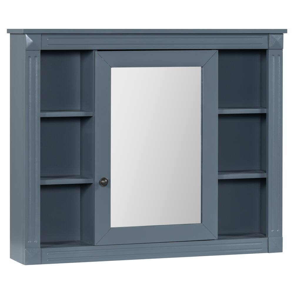Alt View 7. Loheer - Loheer 36 inch Bathroom Vanity Royal Blue Vanity with Mirror - Blue.