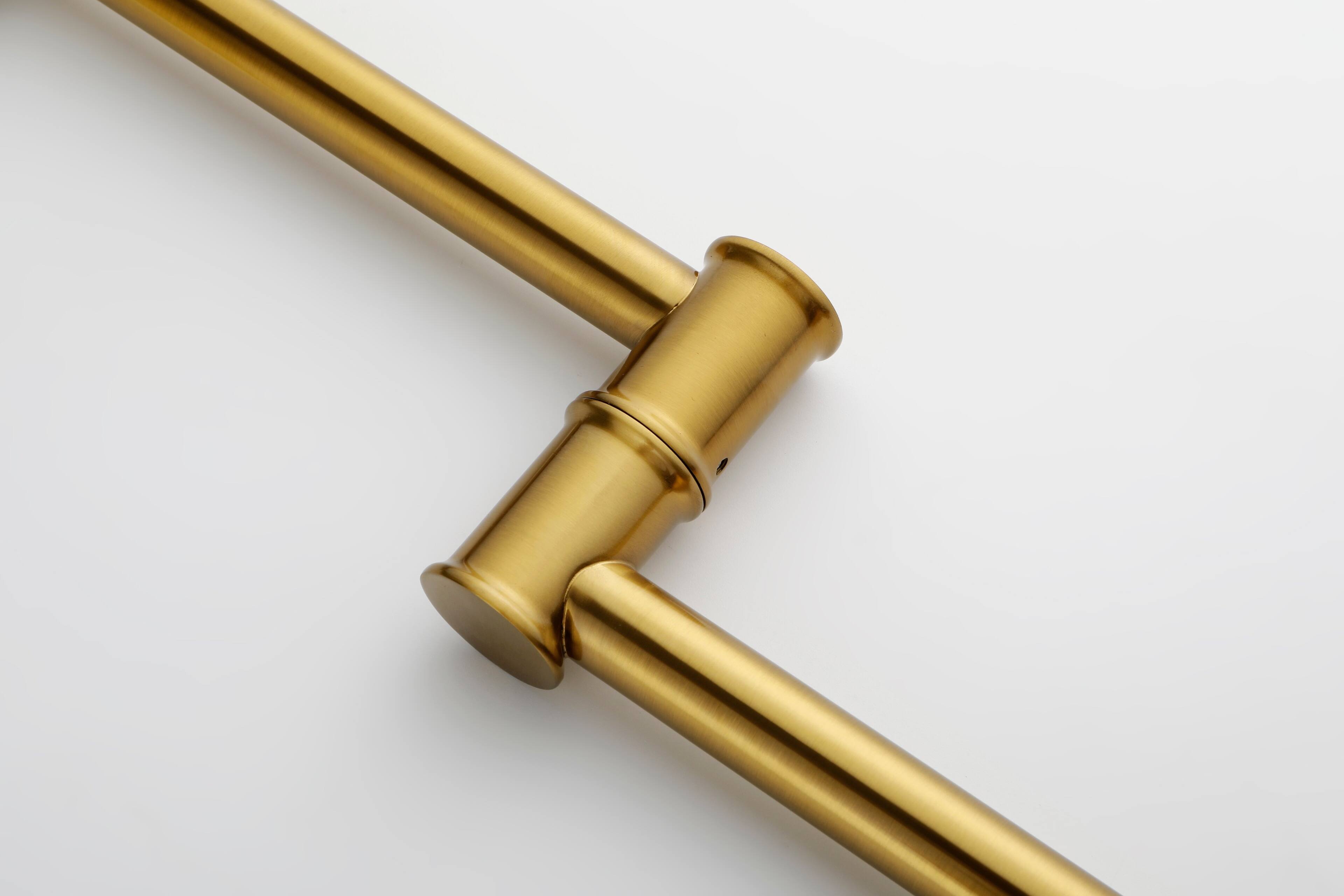 Alt View 1. Siljoy - Wall Mount Pot Filler Faucet Modern Brass Pot Filler Two-Attachment Wall Mount Folding Kitchen Pot Filler Swing Arm - Gold.