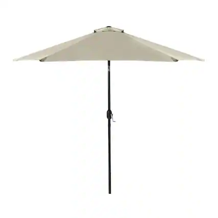 Front. Vaczon - 9' Outdoor Patio Umbrella with Crank Lift and 30° Tilt, UV50+ Market Umbrella with Steel Frame and Polyester - Beige.
