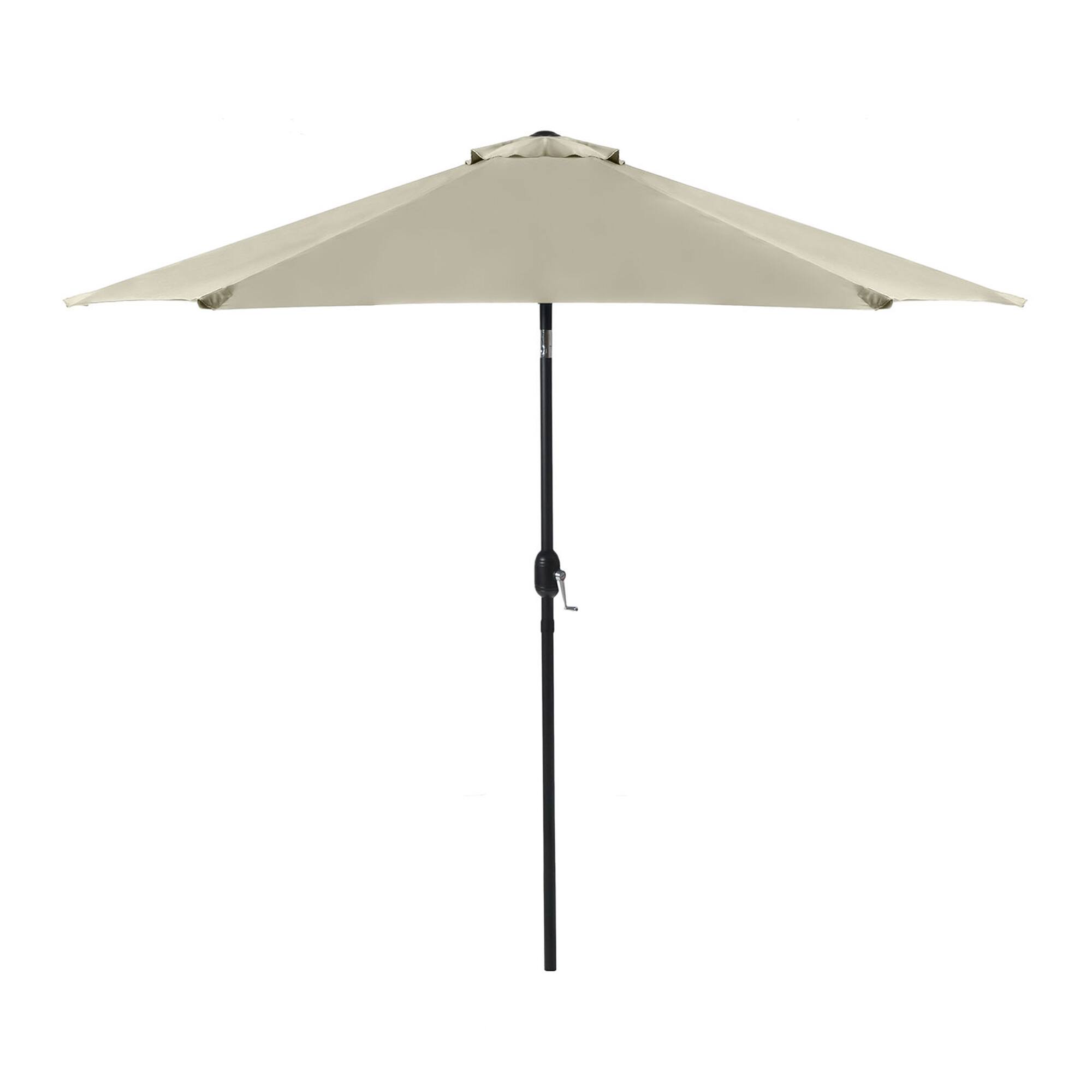 Front. Vaczon - 9' Outdoor Patio Umbrella with Crank Lift and 30° Tilt, UV50+ Market Umbrella with Steel Frame and Polyester - Beige.