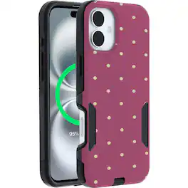 OtterBox - Artist Edition MagSafe Commuter Series Case for iPhone 16 Plus - Muave Polka Dots