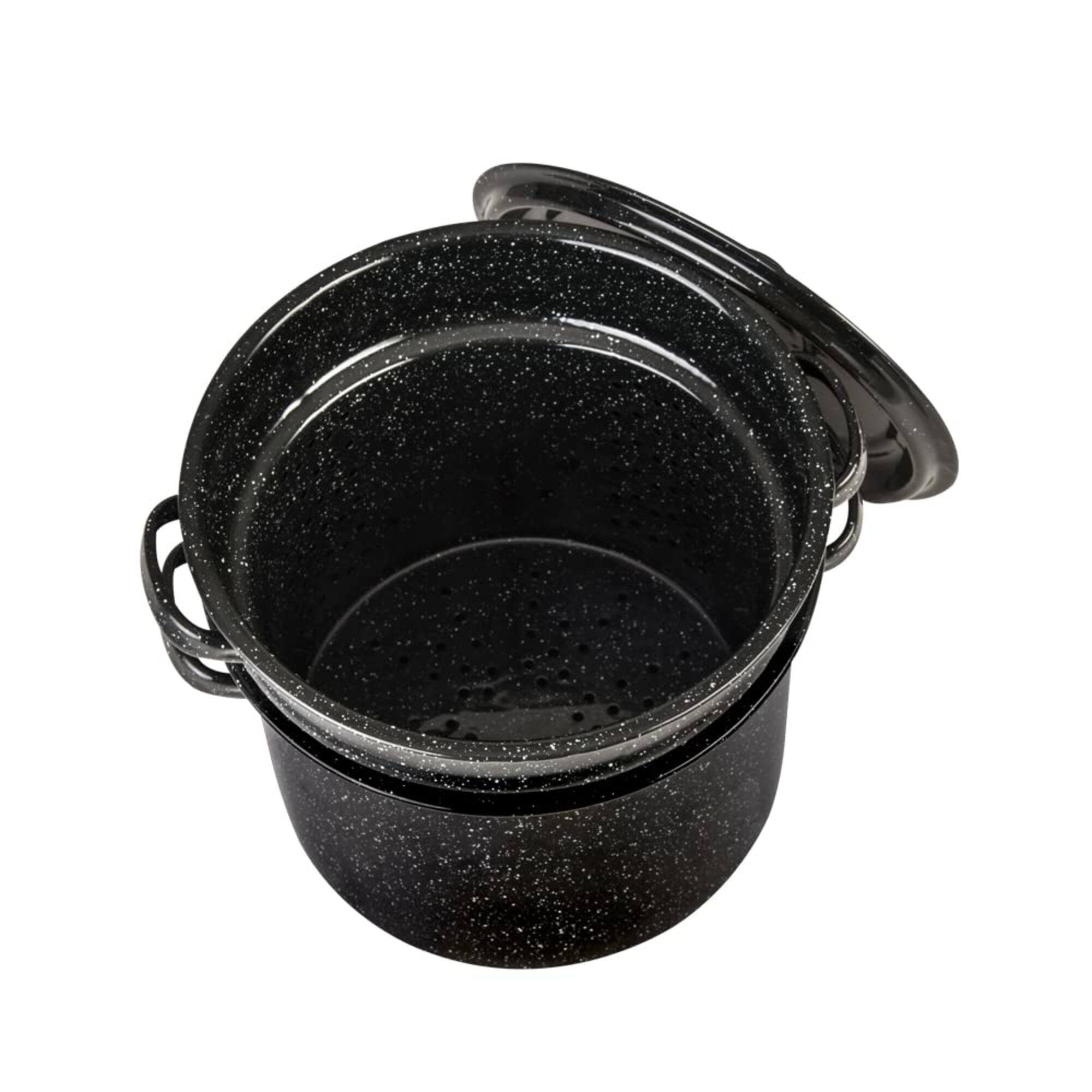 Angle. Granite Ware - Granite Ware Stew Pot, 7.5 Qt - Speckled Black - Speckled Black.