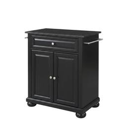 Crosley Furniture - Alexandria Granite Top Portable Kitchen Island/Cart - Black