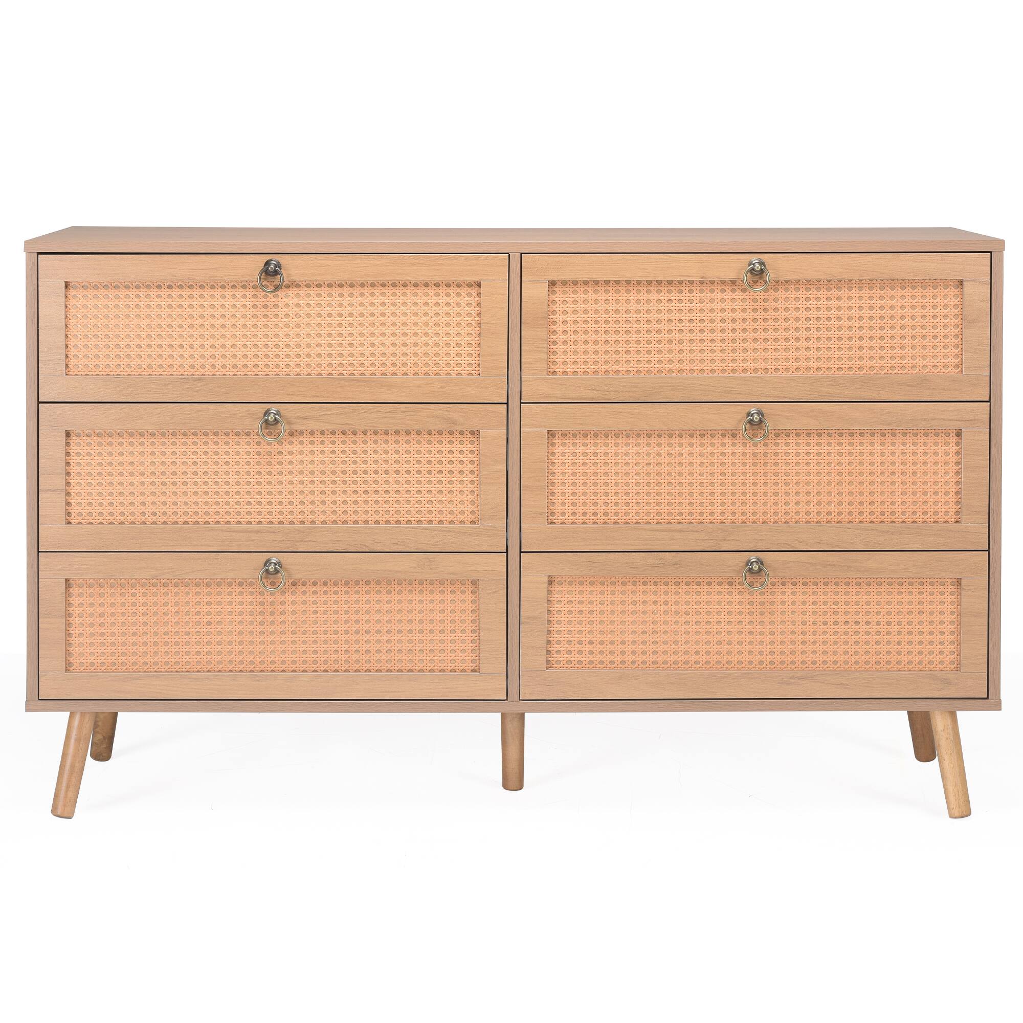 Angle. Forest'nSky - Vintage Wood 6 drawer 51.2 in. Wide Chest of Drawers with Sturdy Frame for Living Room - Vintage.