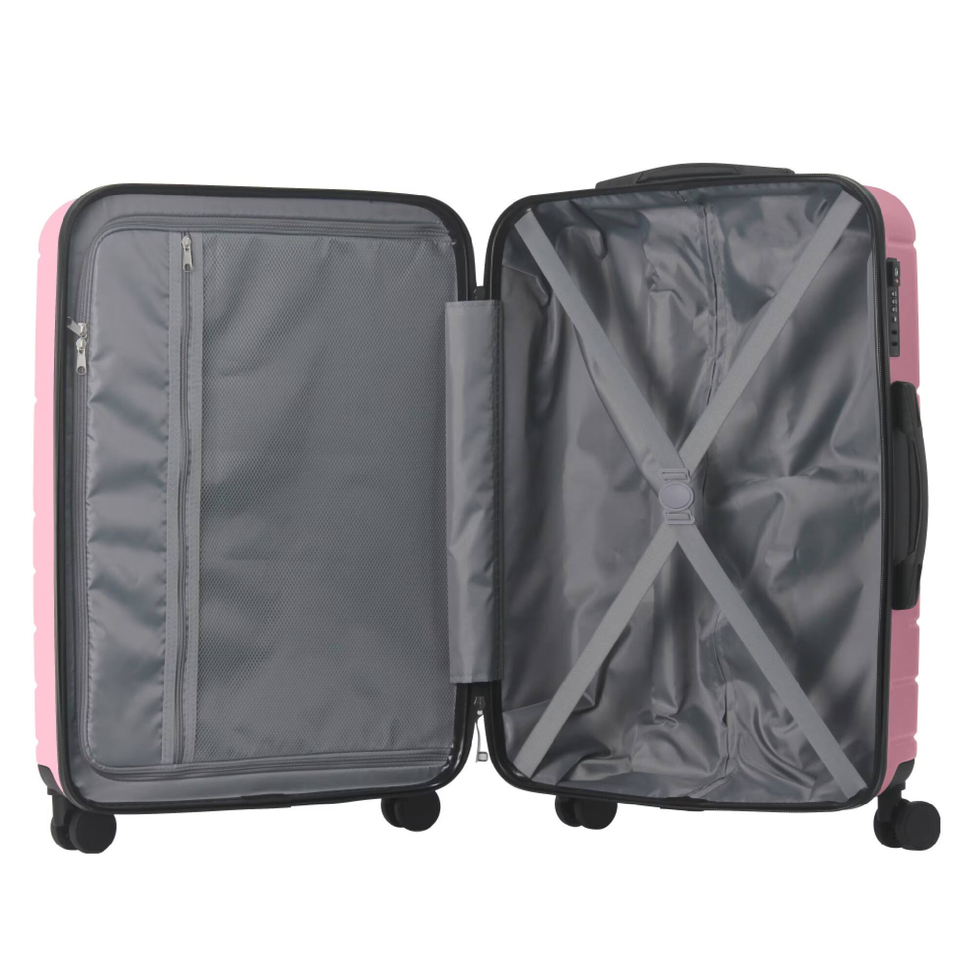 Alt View 10. Bestier - 3-Piece ABS Hardshell Luggage Set (20”/24”/28”) with TSA Lock, Spinner Wheels & Lightweight Design - Sakura Pink.