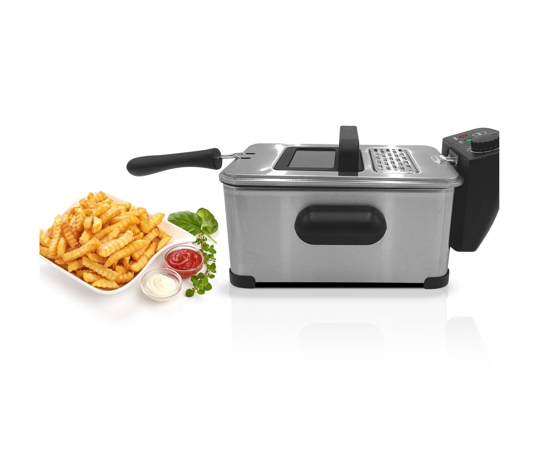 Alt View 2. Lumme - Electric Deep Air Fryer with Basket , Adjustable temperature, 3.5L - Gray.
