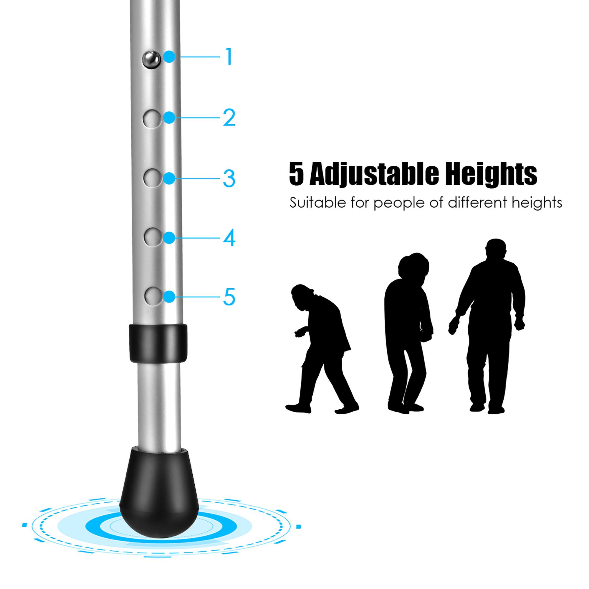 1 2 3 4 5 Adjustable Heights Suitable for people of different heights