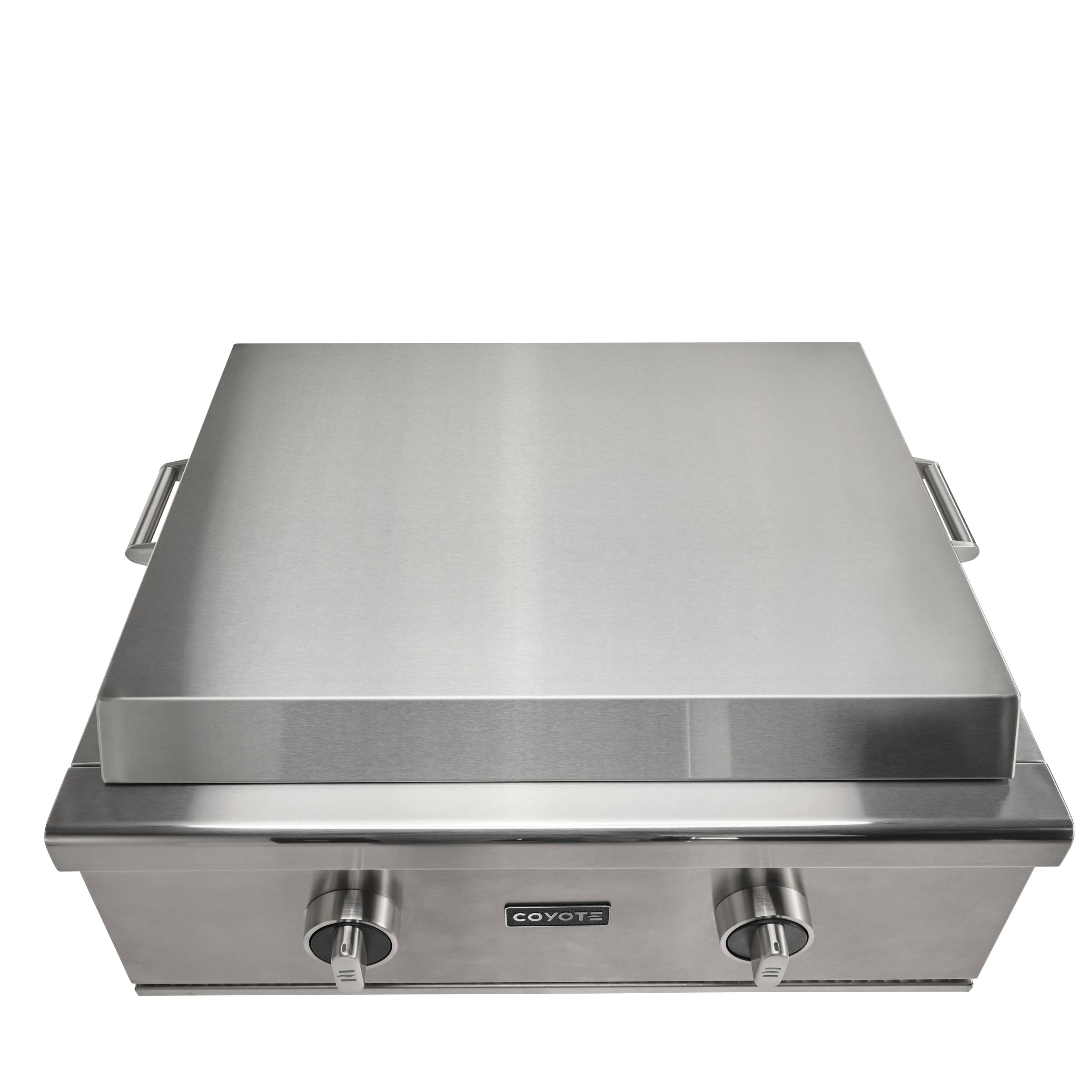 Left. Coyote Outdoor Living - 30" Coyote Outdoor Living Flat Top Grill Built-in Natural Gas (NG) - Stainless Steel.