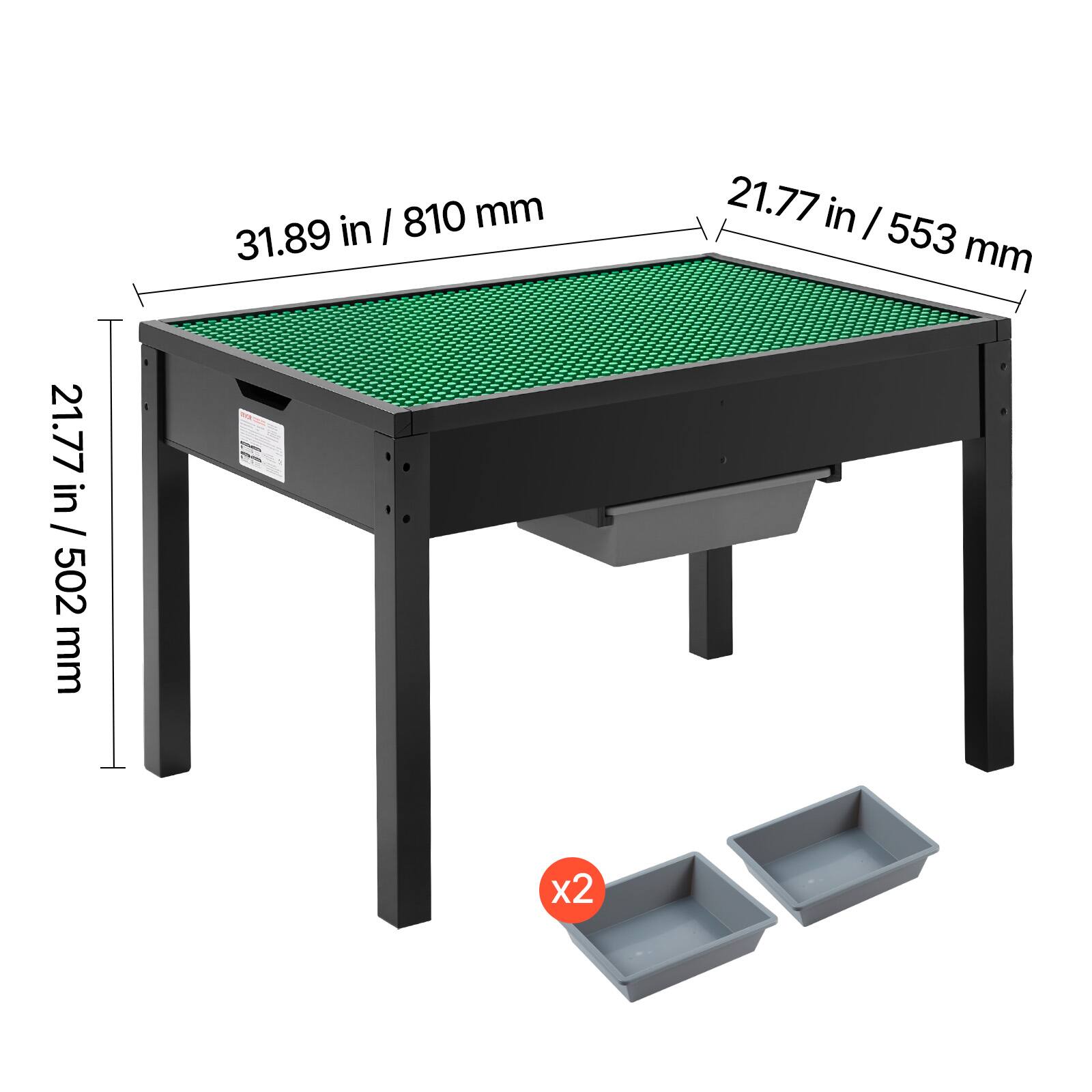 - Length: 31.89 in / 810 mm
- Width: 21.77 in / 553 mm
- Height: 21.77 in / 502 mm
- Trays: x2