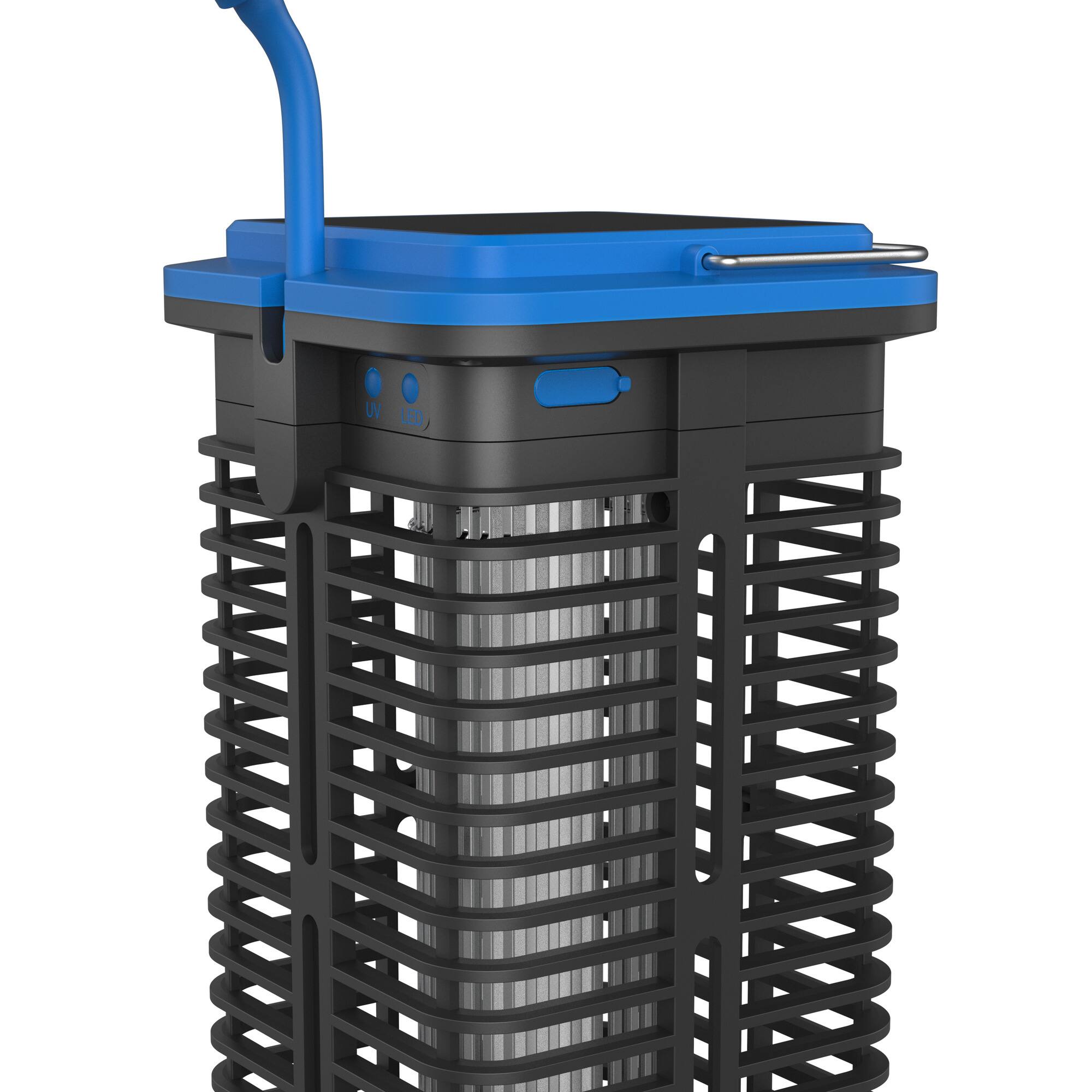 Alt View 8. Flowtron - Solar Bug Zapper 530 Sq Ft USB-C & Solar Rechargeable 4000mAh UV Insect Killer Lamp - Black.