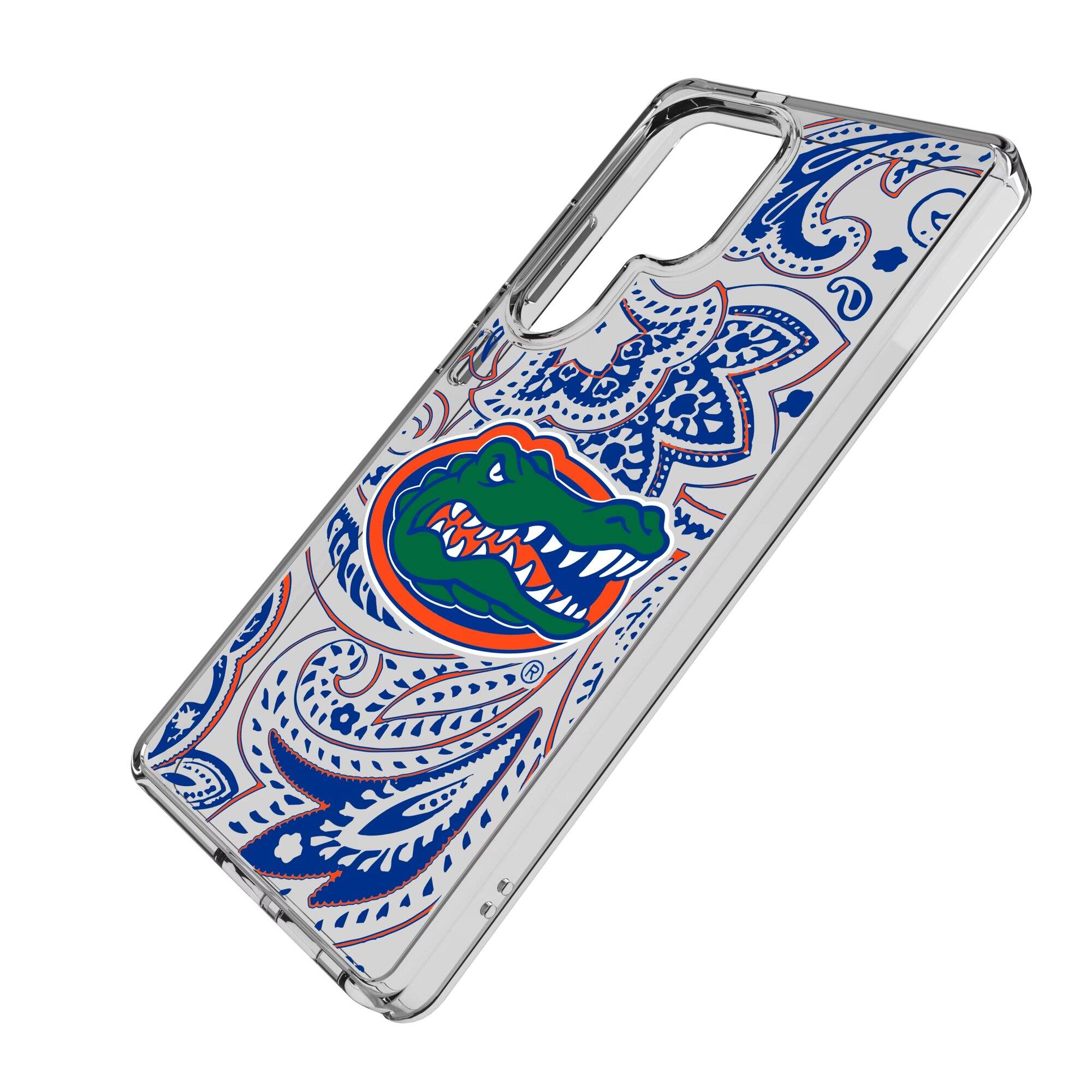 Alt View 1. Keyscaper - Florida Gators Paisley Galaxy Clear Case - S24 - Multicolor.