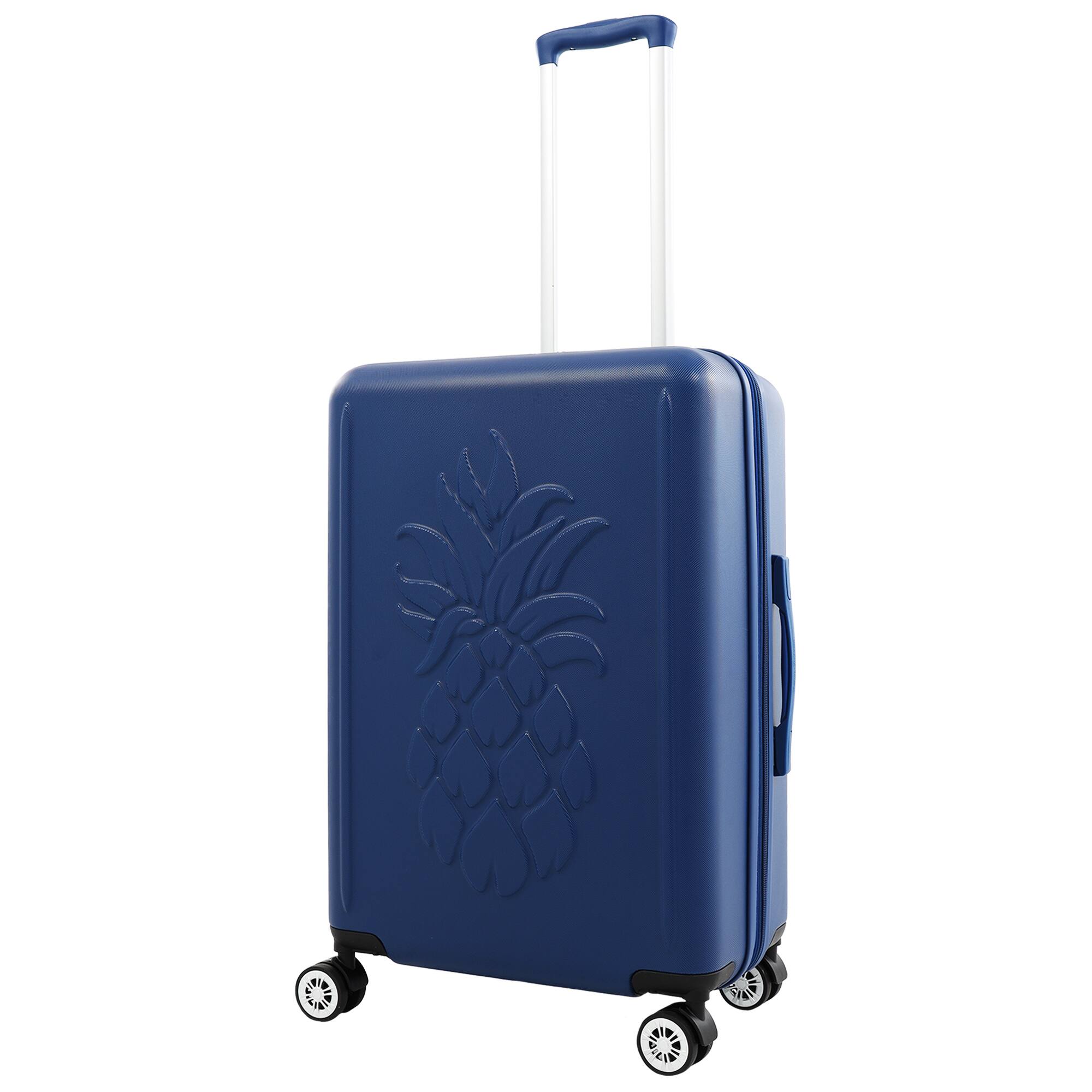Angle. Tommy Bahama - 26" Hardside Spinner Luggage with 3D Pineapple - Blue.