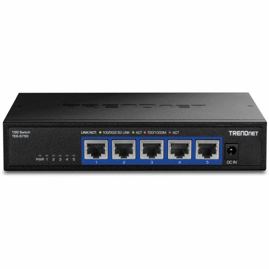 10G Switch  
TEG-S750  

LINK/ACT: 10G/5G/25G LINK  
ACT 100/1000M ACT  

PWR 1 2 3 4 5  

DC IN