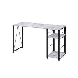 Manhattan Lane - Writing Desk with Rustic Wood Finish, Antique White and Black - White, Black