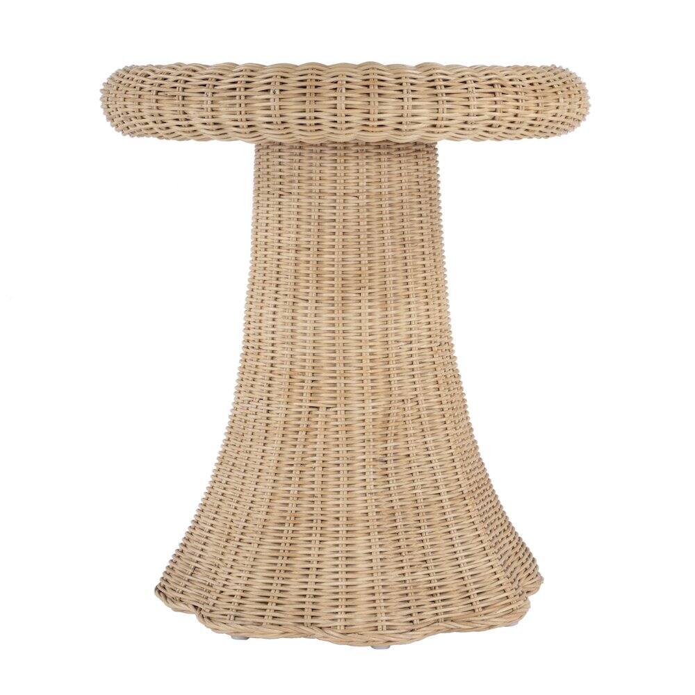 Left. Butler Specialty - Flora Rattan Scalloped End table - Light Brown.