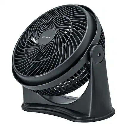 Front. Optimus - Optimus F-7080 8 Inch 15 Watt High-Performance Air Circulator Fan in Black - Black.