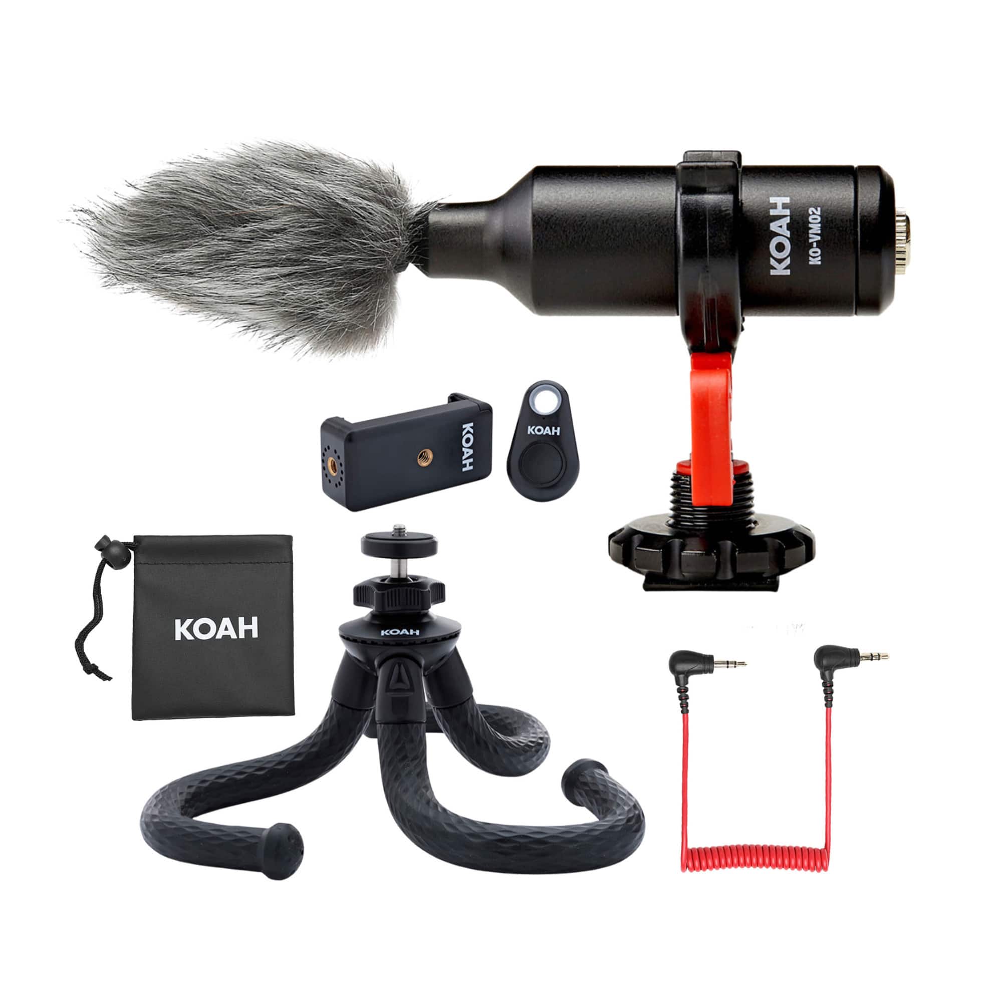 Koah - Simah Condenser Microphone for Digital Cameras Tripod Bundle